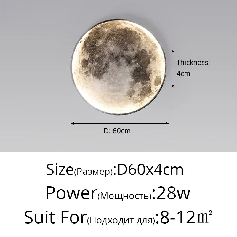 مصباح حائط LED على شكل قمر قابل لتعتيم الإضاءة لغرفة النوم ومساحات المعيشة | Fioriscas