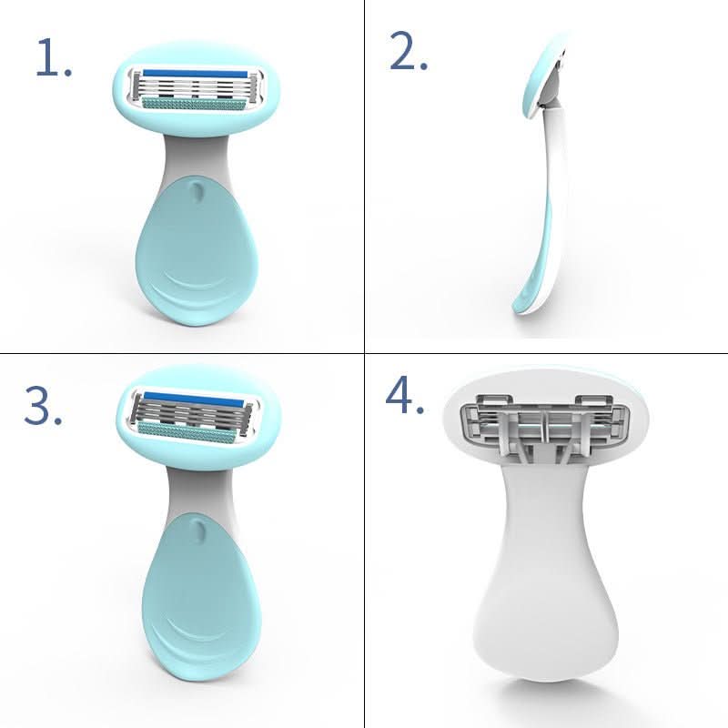 4-blade compact razor with storage box | Smooth skin on the go & at home - Fioriscas