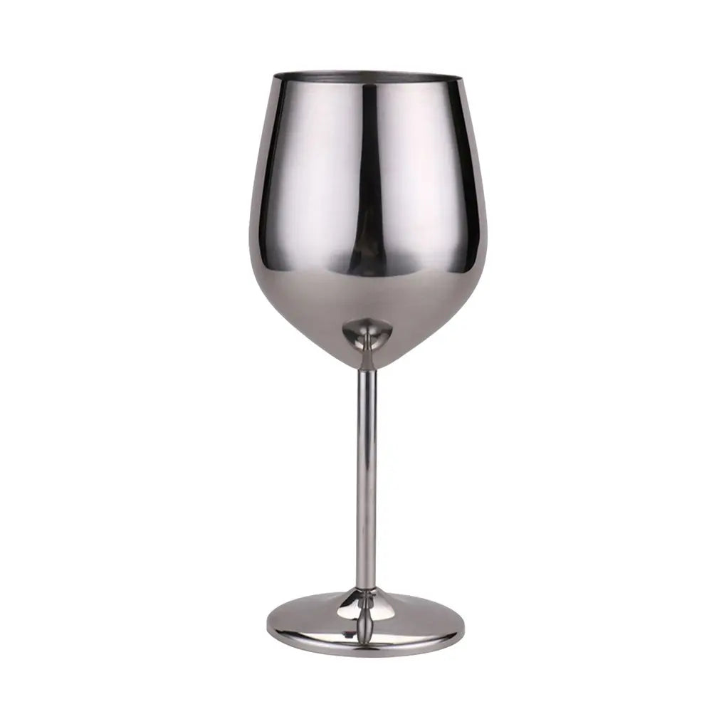 Wine Glasses in Mirror-Polished Stainless Steel, Shatterproof Set