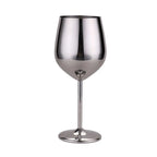 Wine Glasses in Mirror-Polished Stainless Steel, Shatterproof Set