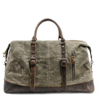 Harborwell Waxed Canvas Weekender Bag With Leather Trim, Four Colors