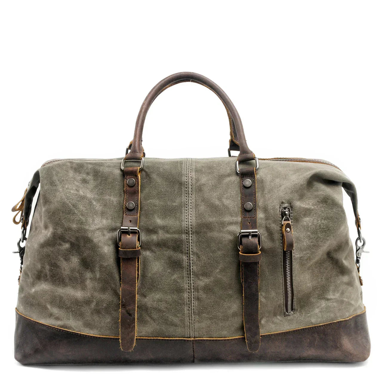 Harborwell Waxed Canvas Weekender Bag With Leather Trim, Four Colors