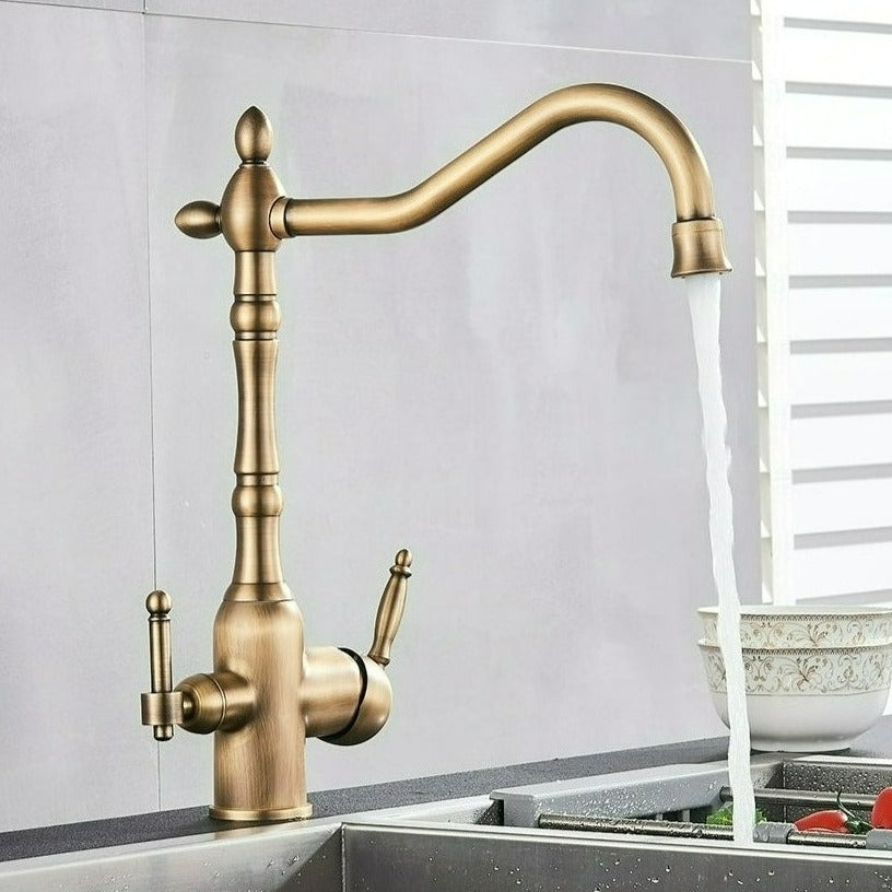 Grifo de cocina giratorio de 360 grados con filtración de agua integrada