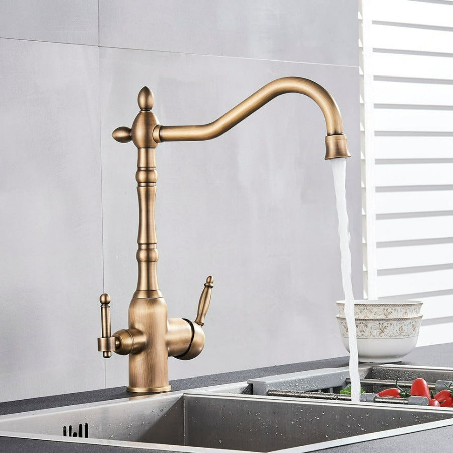 Grifo de cocina giratorio de 360 grados con filtración de agua integrada