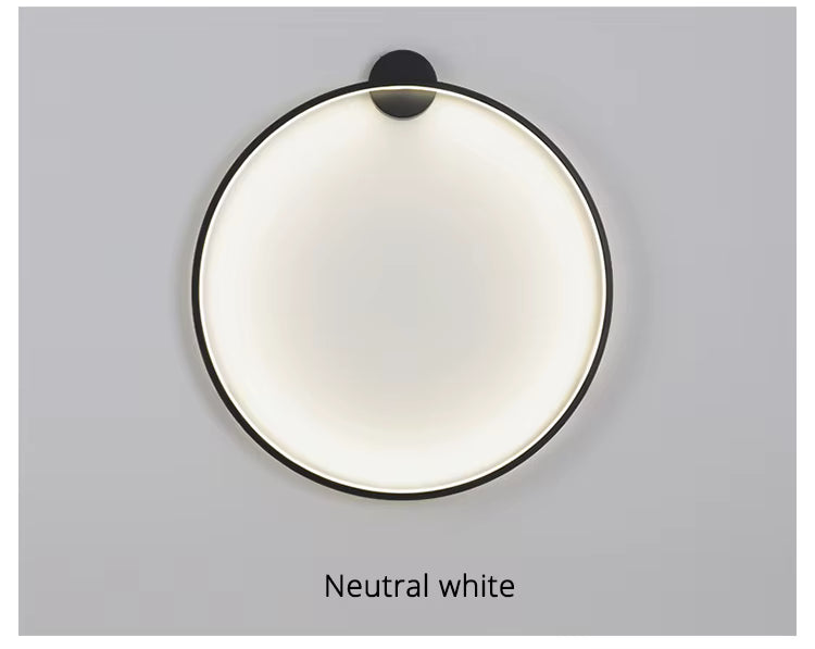 Round LED Wall Light, NovaHalo LumaNova, Black Minimalist Design