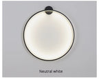 Round LED Wall Light, NovaHalo LumaNova, Black Minimalist Design
