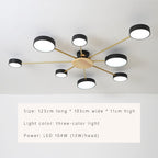 Luminax LED-kattokruunu puusta ja raudasta makuu- ja olohuoneisiin