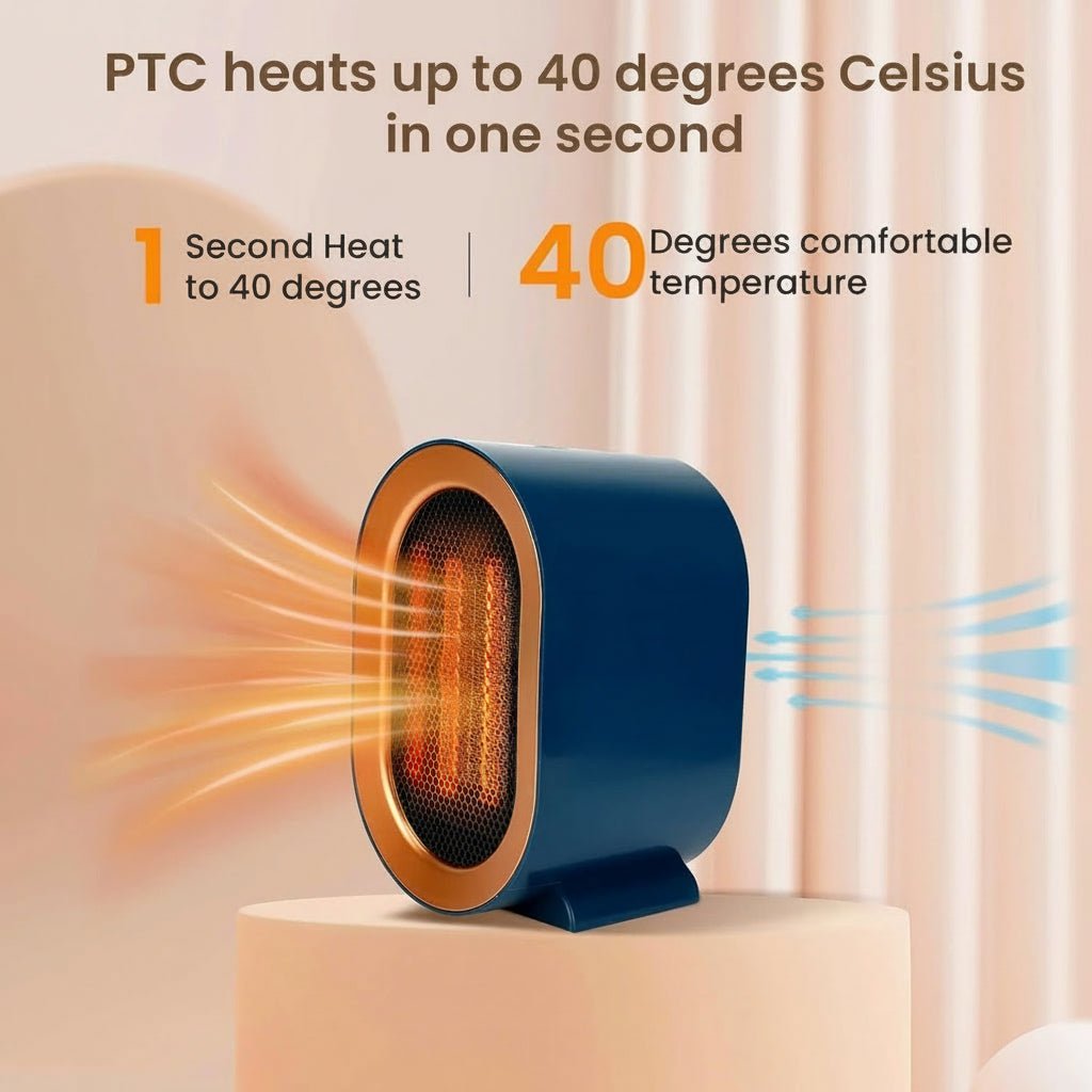 Mini electric heater with ceramic fan and energy-saving room heat - Fioriscas