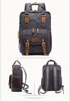 NovaVoyage DSLR Camera Backpack In Waterproof Waxed Canvas