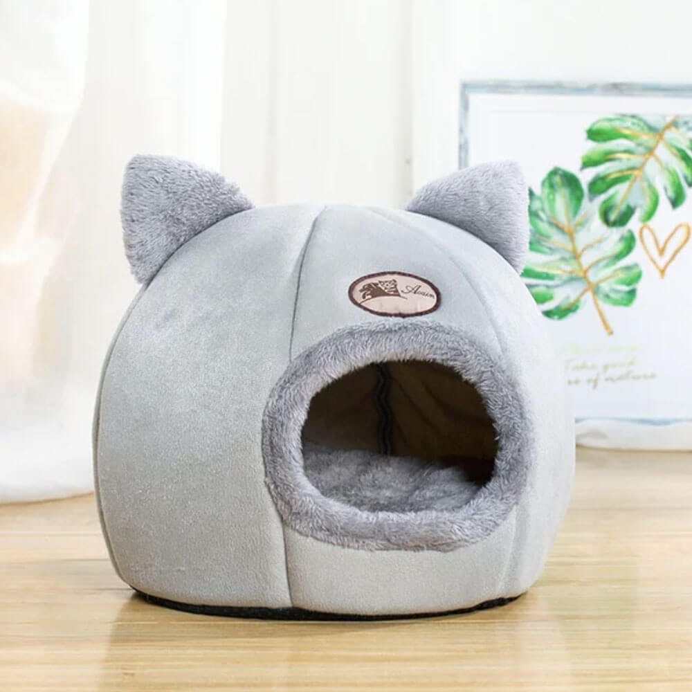 Cama de peluche para gatos em três tamanhos, com algodão PP macio e design amovível, para gatos de interior | Fioriscas