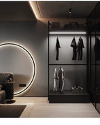 Round LED Wall Light, NovaHalo LumaNova, Black Minimalist Design