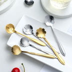 Florin Flower-Motif Teaspoon Set, 8-Piece, Stainless Steel