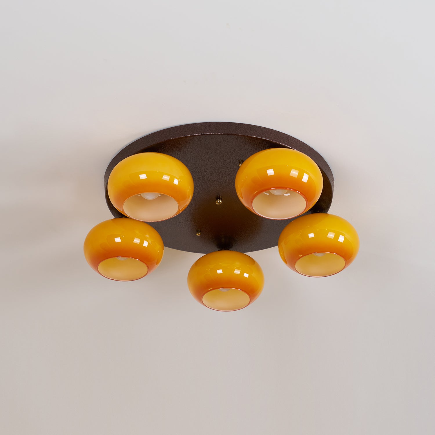 Aurevo 5-Lichts Amber Glazen Opbouw Plafondlamp | Fioriscas