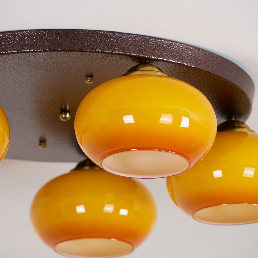 Aurevo 5-Lichts Amber Glazen Opbouw Plafondlamp | Fioriscas