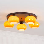 Aurevo 5-Lichts Amber Glazen Opbouw Plafondlamp | Fioriscas