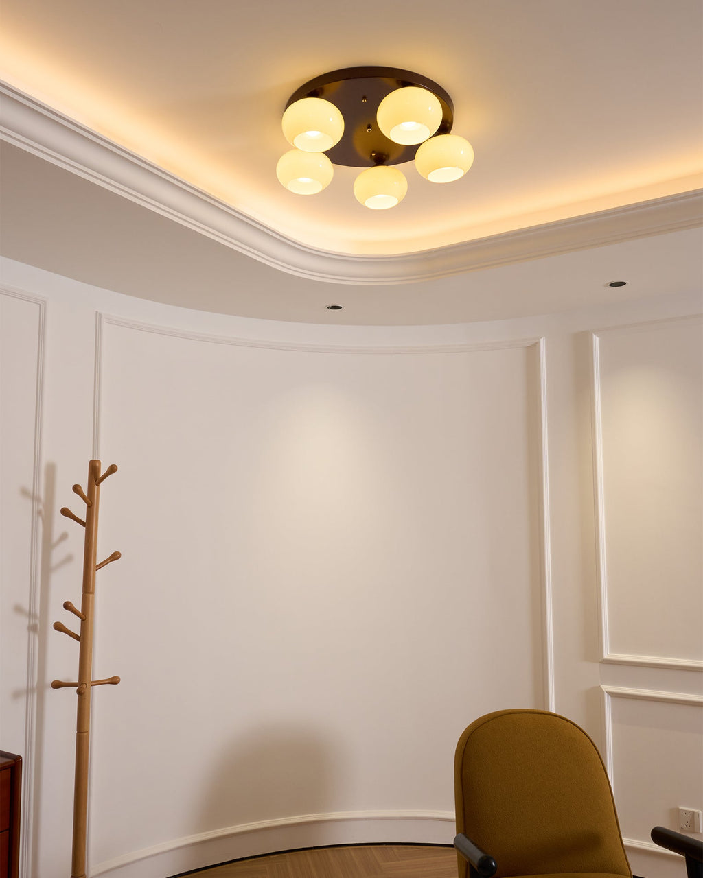 Aurevo 5-Lichts Amber Glazen Opbouw Plafondlamp | Fioriscas