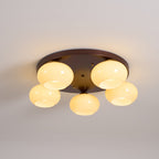 Aurevo 5-Lichts Amber Glazen Opbouw Plafondlamp | Fioriscas