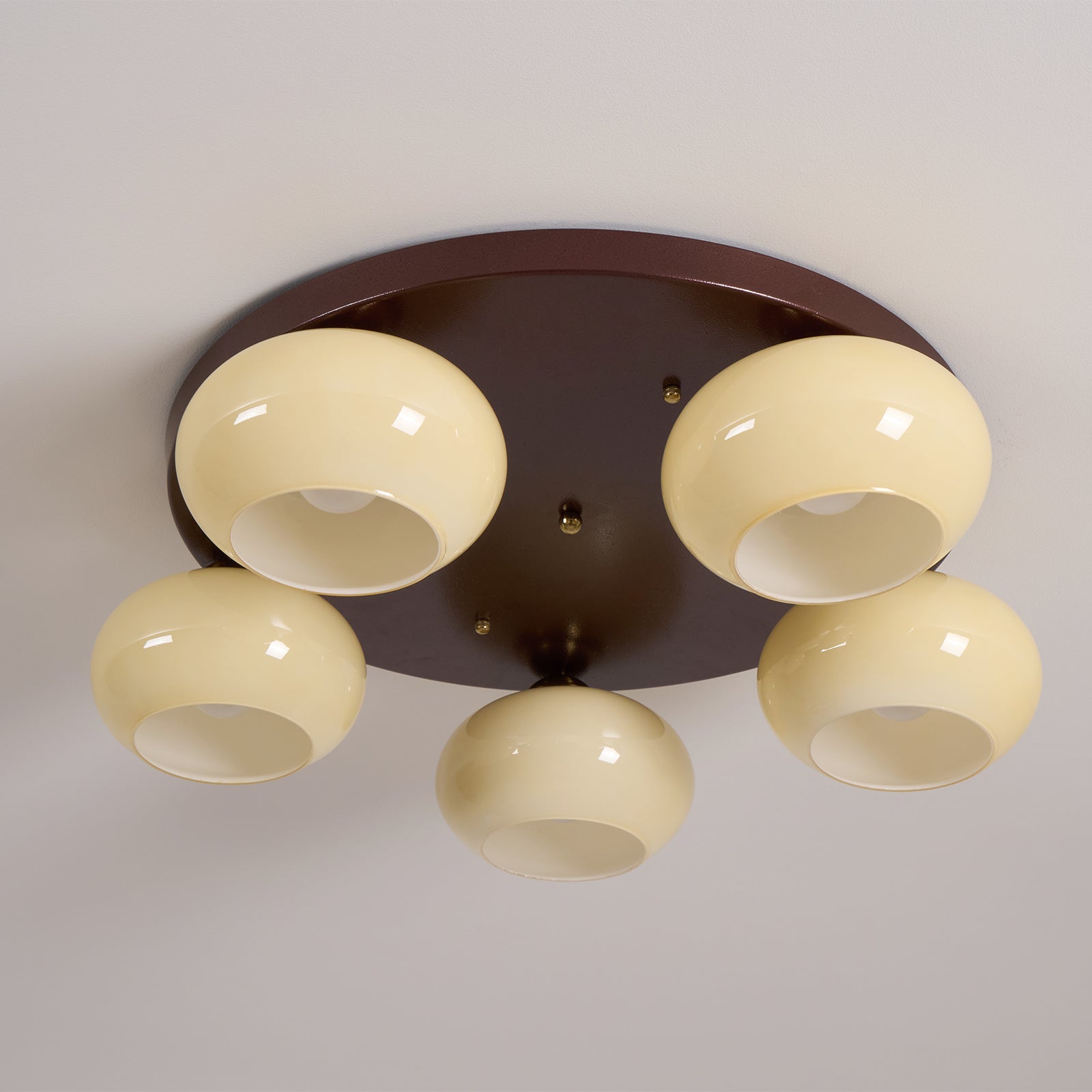 Aurevo 5-Lichts Amber Glazen Opbouw Plafondlamp | Fioriscas