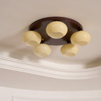 Aurevo 5-Lichts Amber Glazen Opbouw Plafondlamp | Fioriscas
