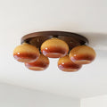 Aurevo 5-Lichts Amber Glazen Opbouw Plafondlamp | Fioriscas