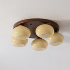 Aurevo 5-Lichts Amber Glazen Opbouw Plafondlamp | Fioriscas