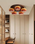 Aurevo 5-Lichts Amber Glazen Opbouw Plafondlamp | Fioriscas