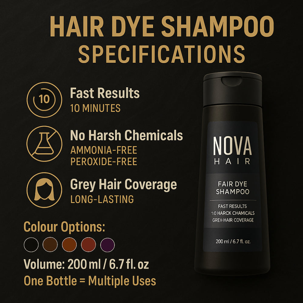 Champô botânico de coloração NovaHair em dez minutos para o cabelo | Fioriscas