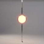 LumaCrest Floor-to-Ceiling Pole Lamp, Beige Half-Globe Shades, Adjustable Height