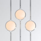LumaCrest Floor-to-Ceiling Pole Lamp, Beige Half-Globe Shades, Adjustable Height