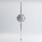 LumaCrest Floor-to-Ceiling Pole Lamp, Beige Half-Globe Shades, Adjustable Height