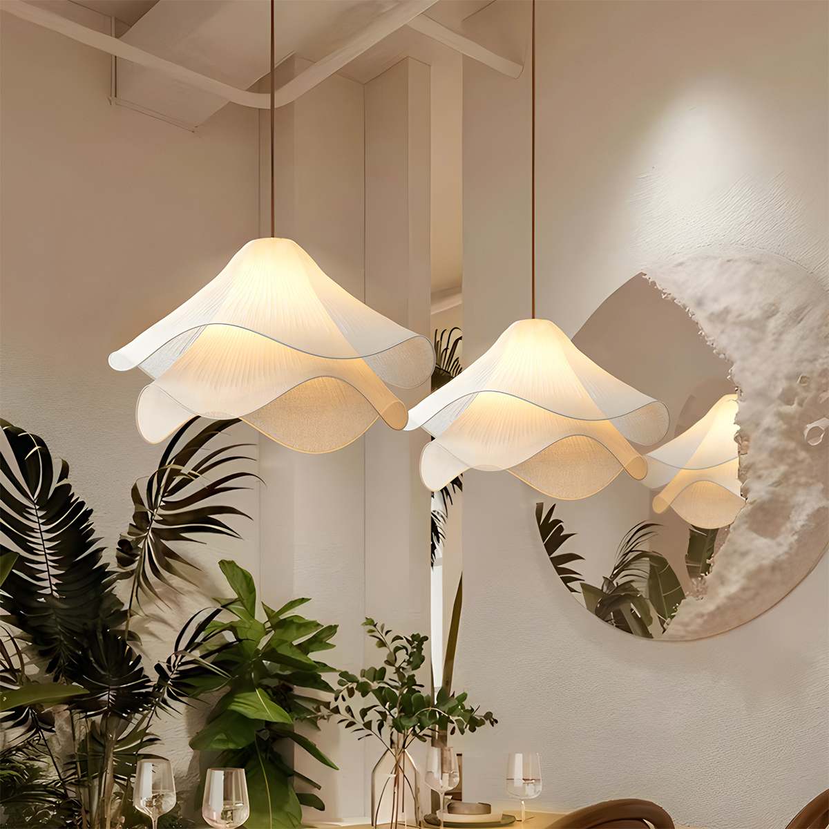 HaloWeave diffuse hanglamp in duurzaam stof voor een zachte moderne ambiance
