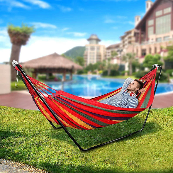 Two-Person Garden Hammock With Stand, 200kg Weight Capacity