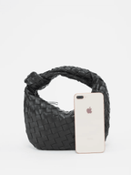 Woven Vegan Leather Shoulder Bag For Everyday Professional Style
