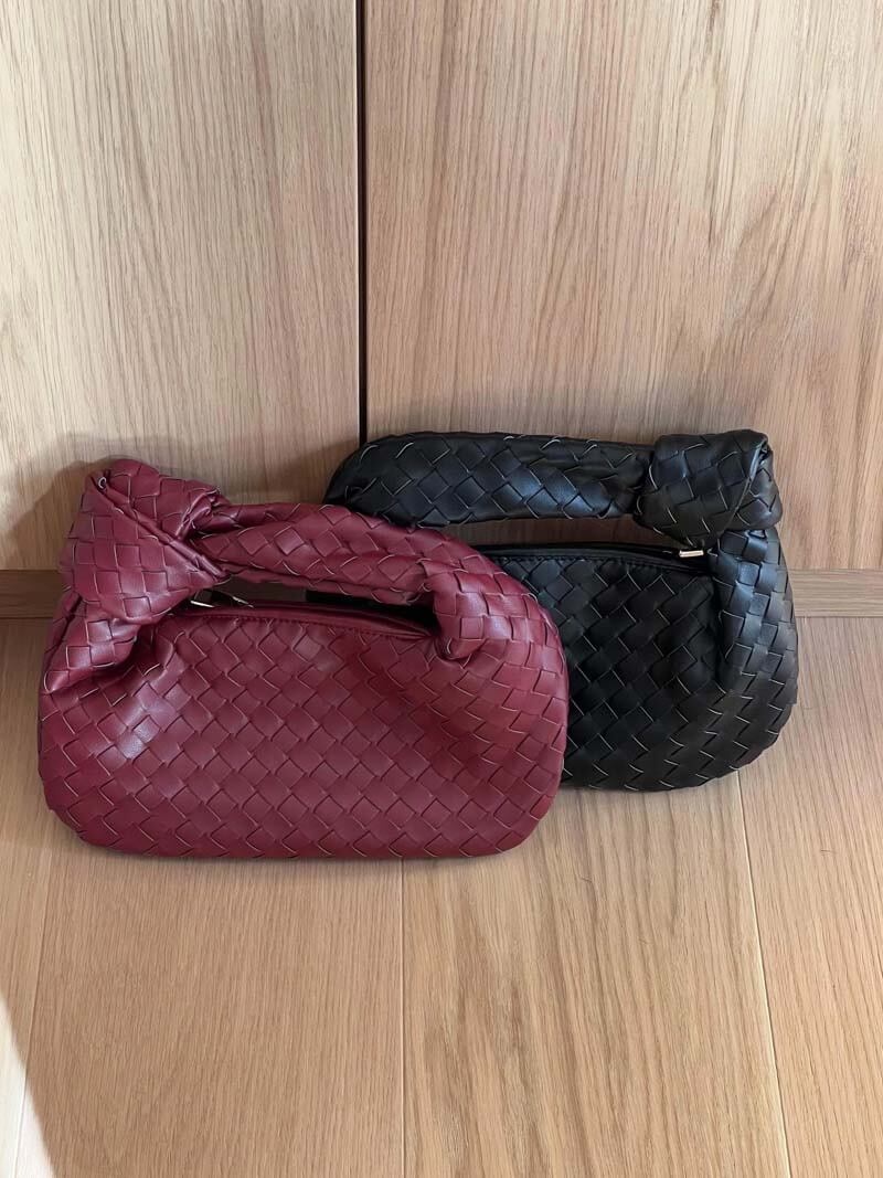 Woven Vegan Leather Shoulder Bag For Everyday Professional Style