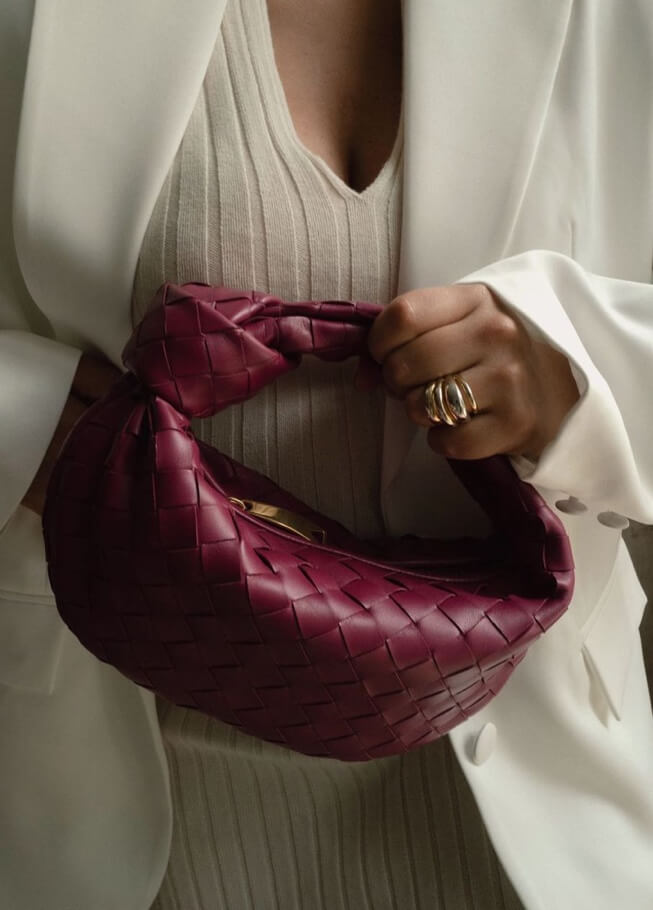 Woven Vegan Leather Shoulder Bag For Everyday Professional Style