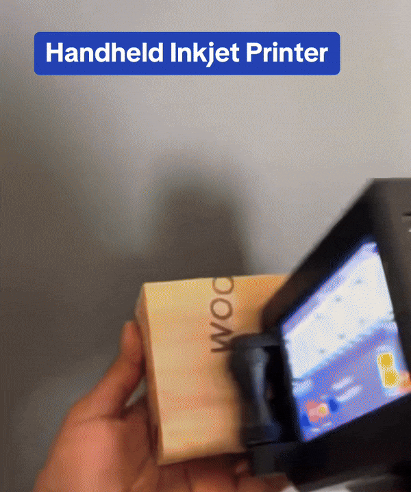 Kannettava käsimustesuihkutulostin laatikoille, puulle ja metallille, LumixJet