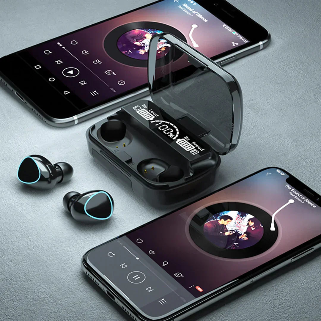 Ασύρματα ακουστικά Aurena με Bluetooth 5.1 και αδιάβροχη θήκη φόρτισης 3500mAh | Fioriscas
