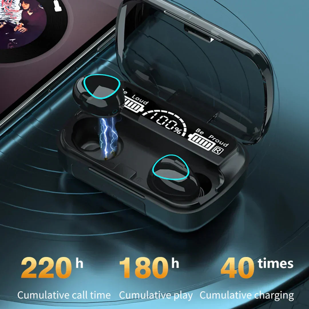 Ασύρματα ακουστικά Aurena με Bluetooth 5.1 και αδιάβροχη θήκη φόρτισης 3500mAh | Fioriscas