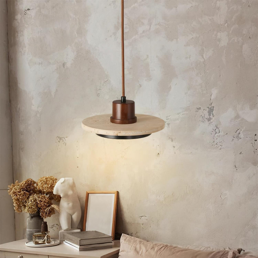 Lampada a sospensione LED in travertino Solaro | Fioriscas