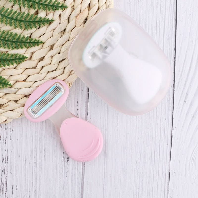 4-blade compact razor with storage box | Smooth skin on the go & at home - Fioriscas