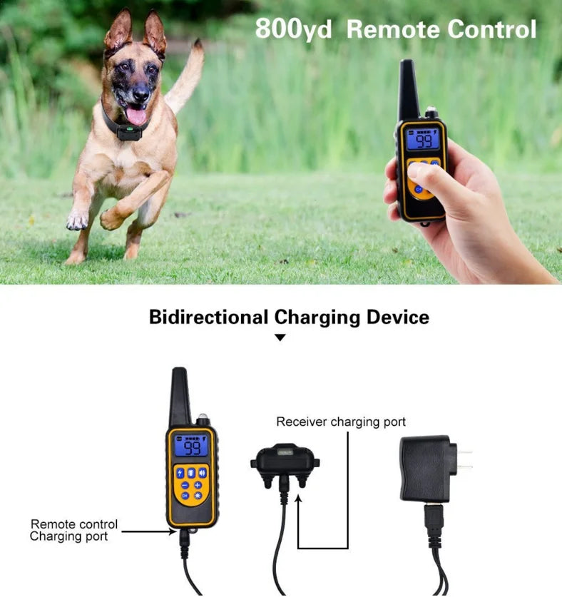 Kirrea waterdichte trainingshalsband voor honden met afstandsbediening, bereik van 800 m