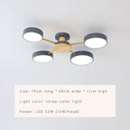 Luminax LED-kattokruunu puusta ja raudasta makuu- ja olohuoneisiin
