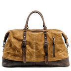 Harborwell Waxed Canvas Weekender Bag With Leather Trim, Four Colors
