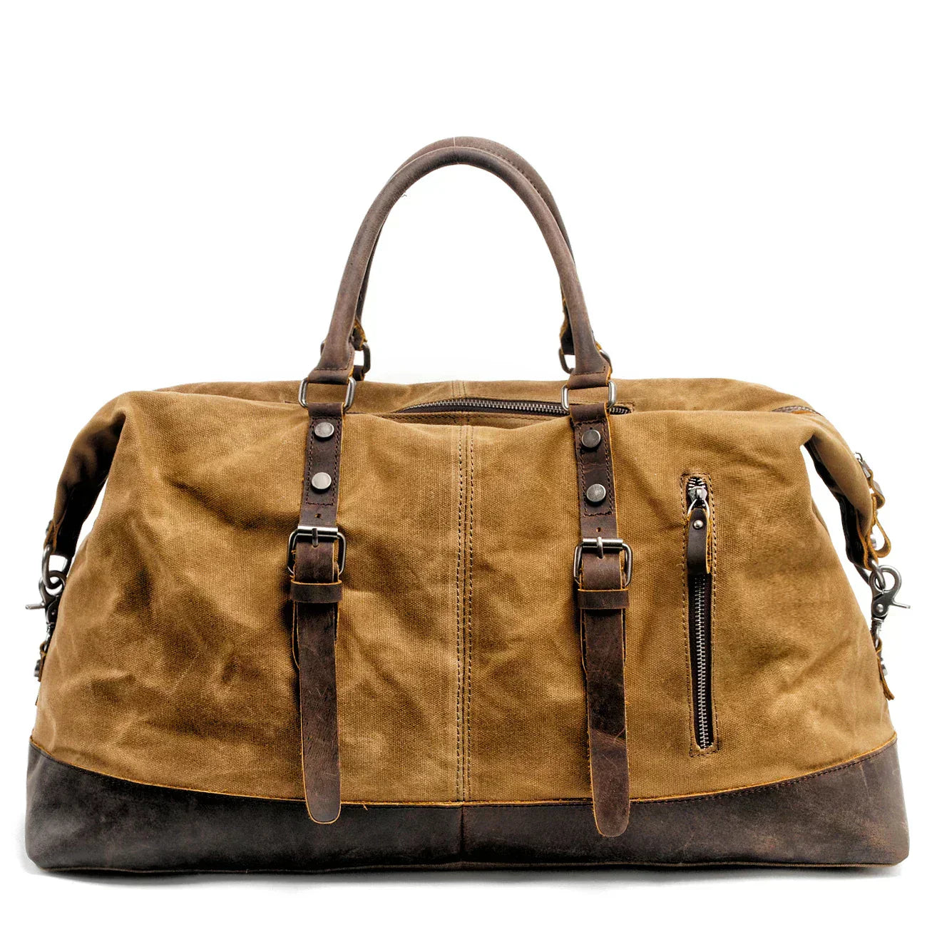 Harborwell Waxed Canvas Weekender Bag With Leather Trim, Four Colors