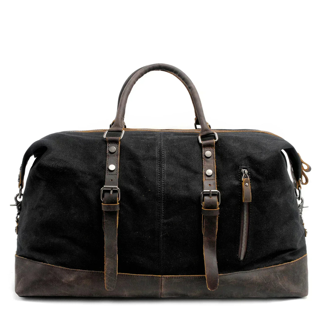 Harborwell Waxed Canvas Weekender Bag With Leather Trim, Four Colors