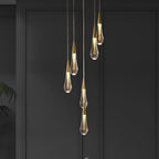 Luneo DrizzleDrop Glass Droplet Pendant Light, Gold Bronze Or Chrome