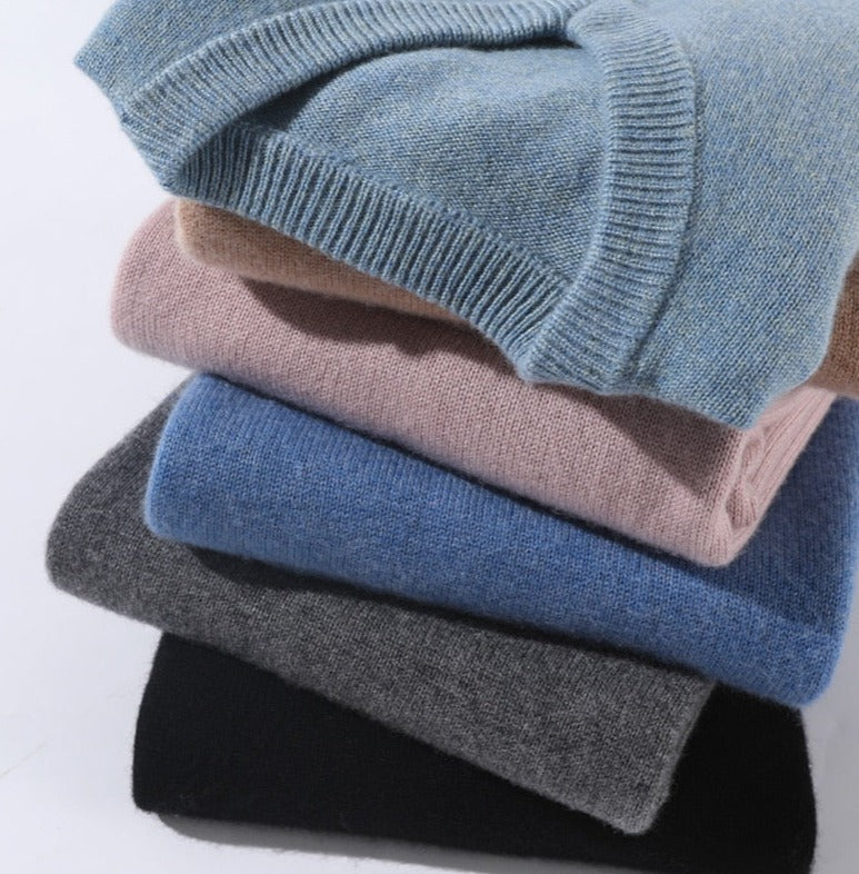 Elarin Men's Cashmere Sweater in Round Neck or V-Neck, 7 Colors