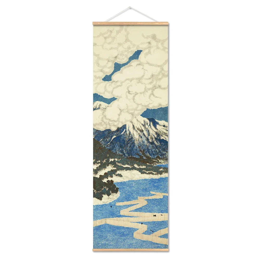 Japanese Ou-Mi Ukiyoe Scroll Print Poster Landscape Wall Art Pictures Living Room Vintage Painting Farmhouse Home Decor