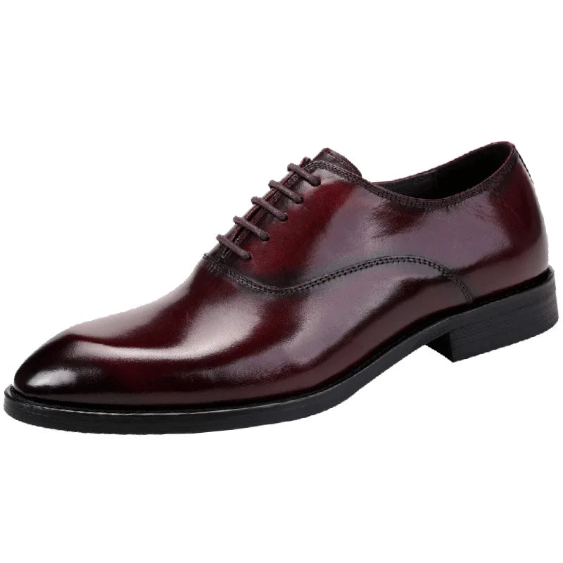 Aurelo Men's Oxford Shoes in Italian Leather, Lace-Up Formal Shoes