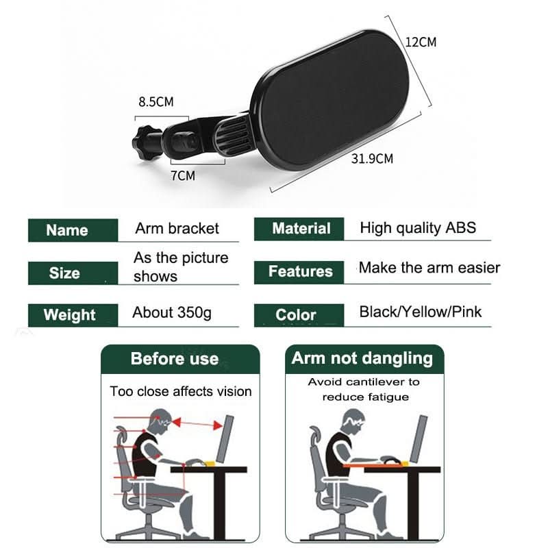Suporte ergonómico giratório a 180° contra lesões por esforço repetitivo e dores nos ombros - Fioriscas